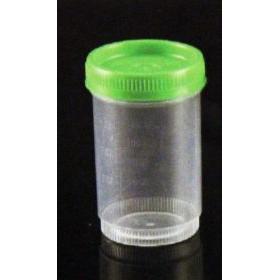 Specimen Containers, with ID Label, 4 oz/120mL, Sterile, Cap Color: Green (QTY. 80 per Case)